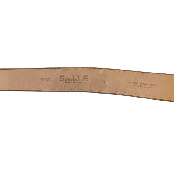 Elite Vintage Oval Turquoise & Amber Inlay Suede Leather Belt M Women's - Picture 10 of 10